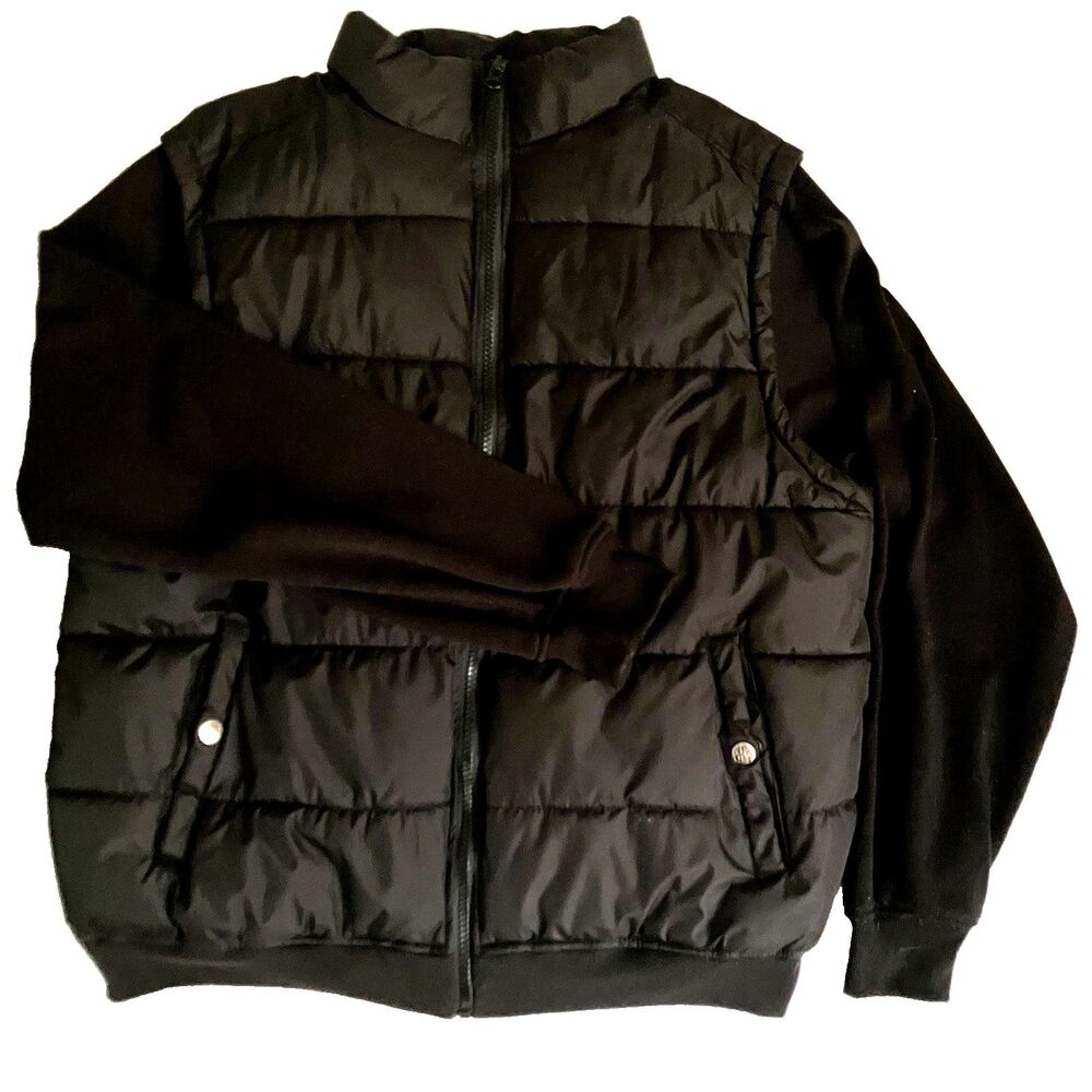 Seventy Seven Puffer Vest Jacket Black Sweatshirt Sleeve 3XL Ski Snow Skater